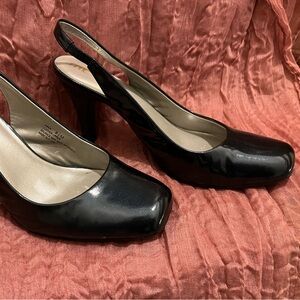 Dark Navy Blue patent leather pumps size 8.5